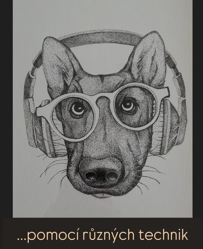 Návrh: Pes, dotwork