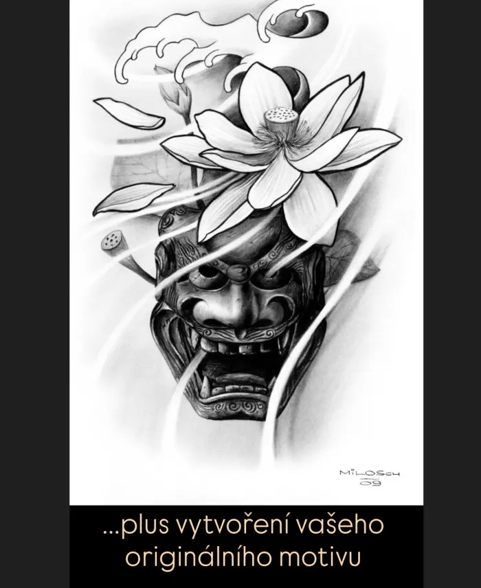 Návrh: Hannya s lotosem